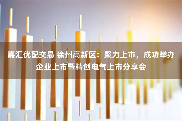 嘉汇优配交易 徐州高新区：聚力上市，成功举办企业上市暨精创电气上市分享会